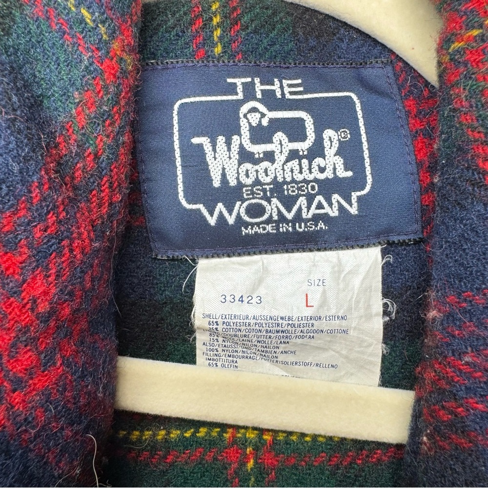Woolrich Flannel Lined Fur Trim Parka Red Winter Coat Large - Picture 16 of 16